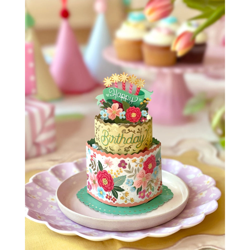 Mini Blooming Birthday Cake Greeting Cards