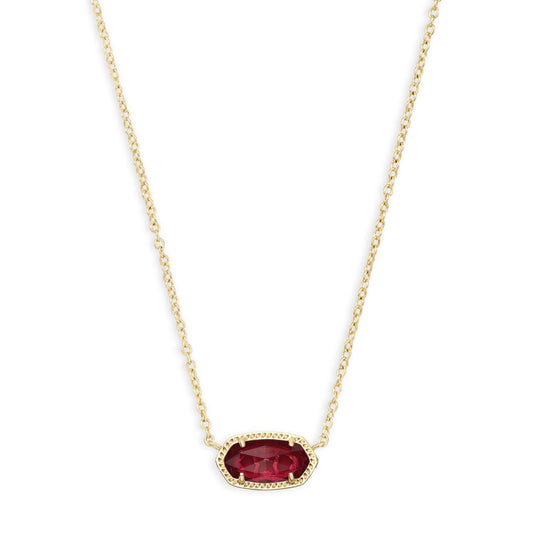 Kendra Scott Elisa Short Pendant Necklace in Gold Clear Berry