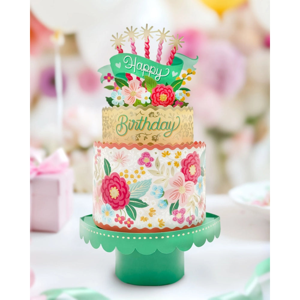 Blooming Birthday Cake Pop-Up Greeting Cards