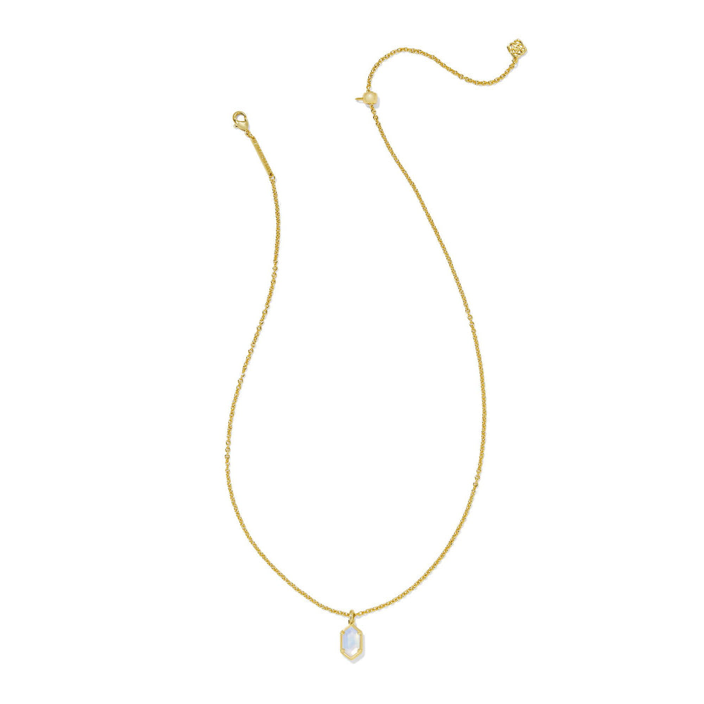 Kendra Scott Hallie Short Pendant Necklace in Gold Opalite Illusion