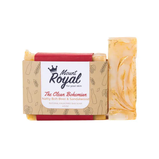 Mount Royal Soaps The Clean Bohemian - Sandalwood & Natty Boh Bar Soap