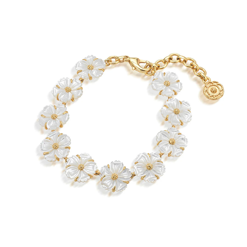 Capucine De Wulf Mermaid Garden Petite Riviere Bracelet 7" - Mother of Pearl