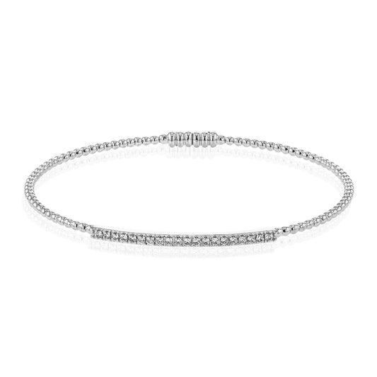 Simon G. 18k Beaded Bangle with Diamonds