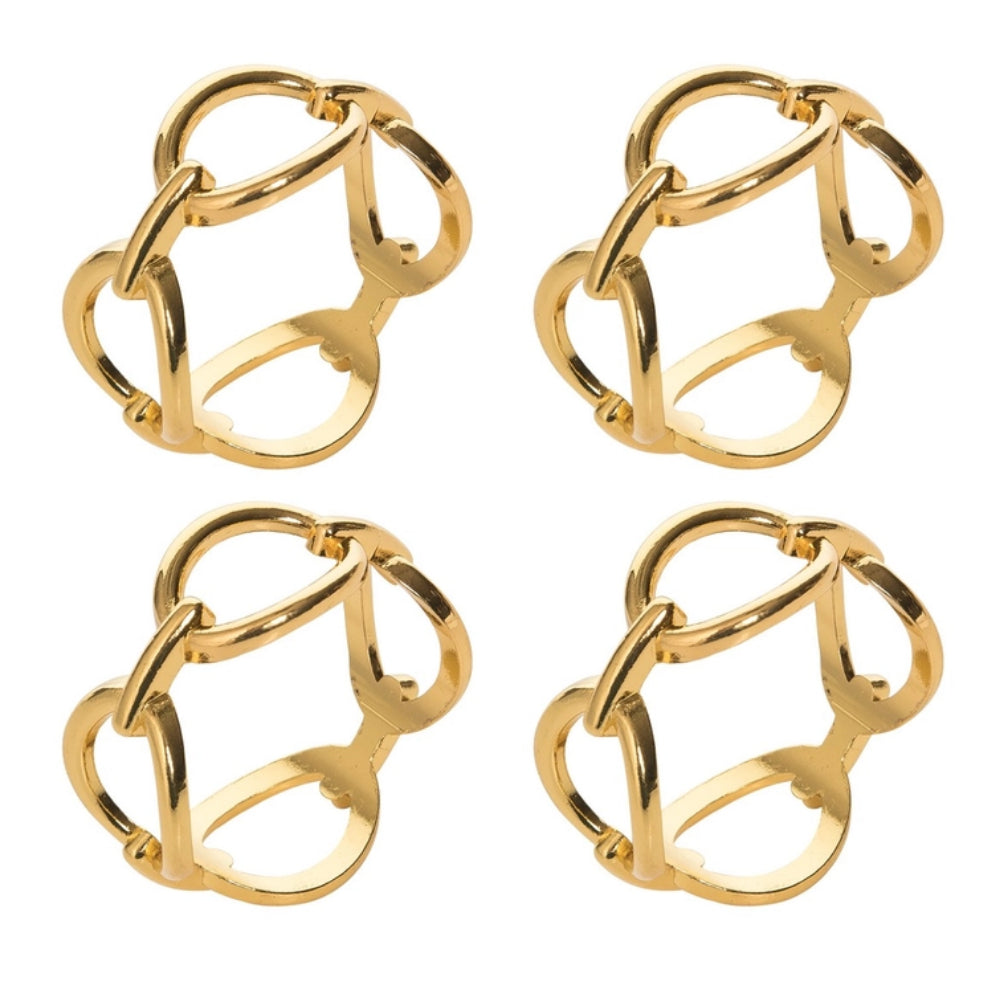 Gold Chain Link Napkin Ring - Set 4