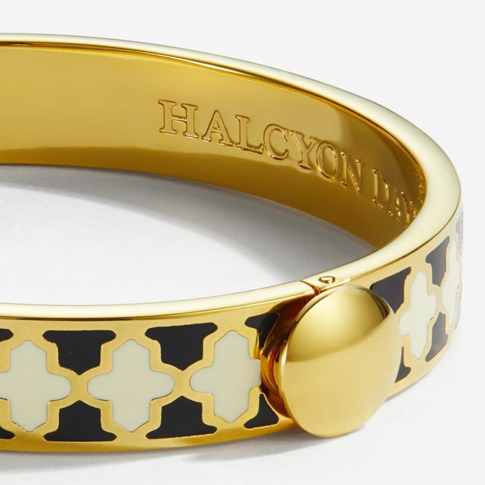 Halcyon Days 1cm Agama Gold Hinged Enamel Bangle