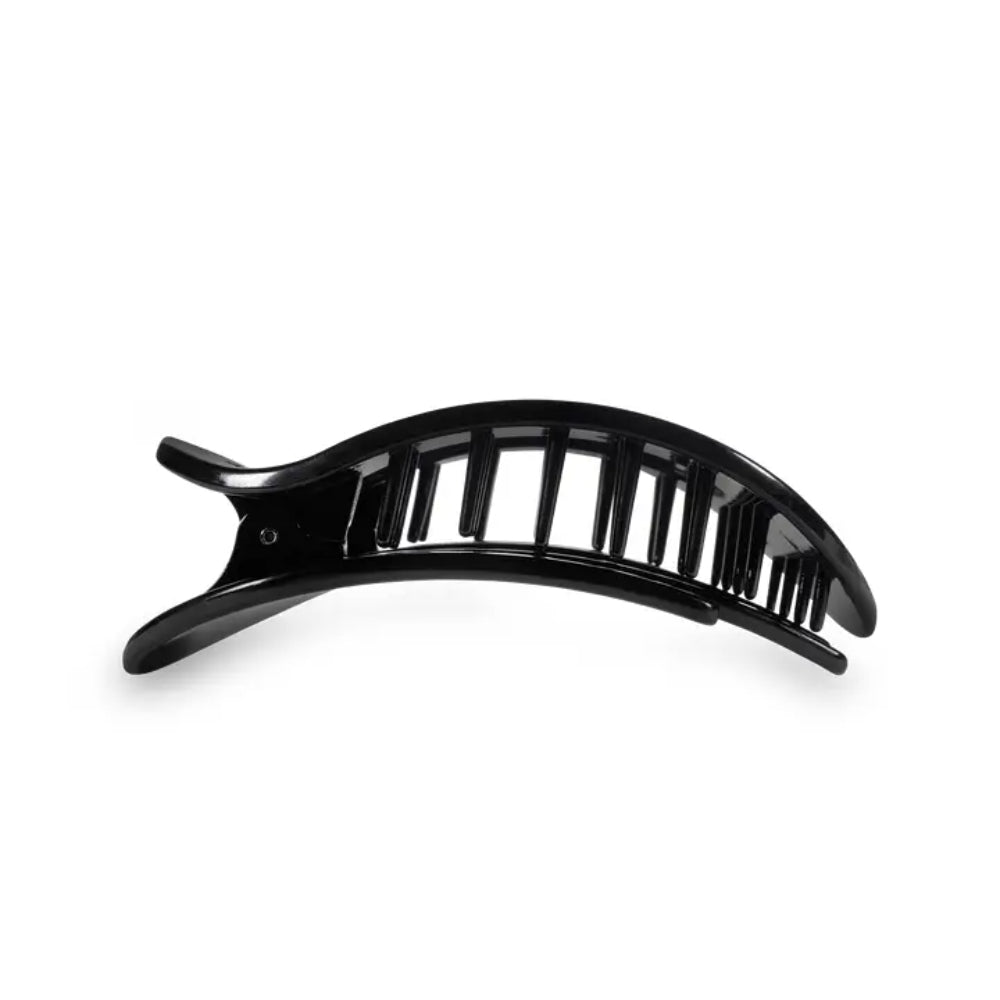TELETIES Jet Black Flat Round Hair Clip