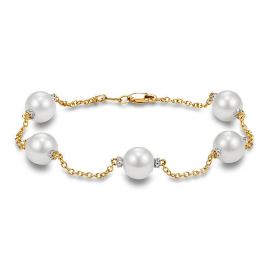 Mastoloni 18k Gold Freshwater Pearl Station Bracelet