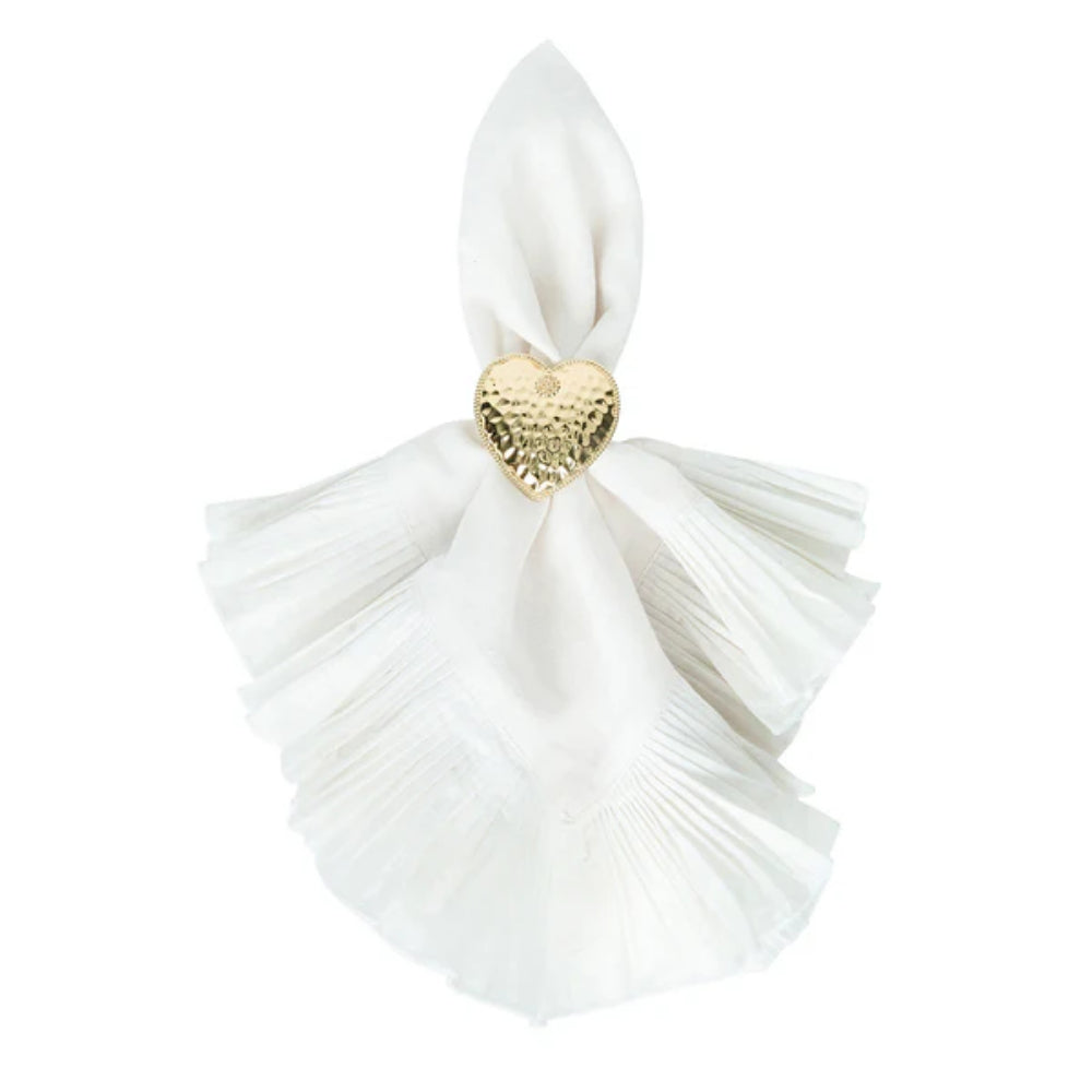 Juliska Berry & Thread Heart Napkin Ring Set of 4 - Gold