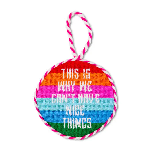 Furbish Studio Nice Things Needlepoint Ornament