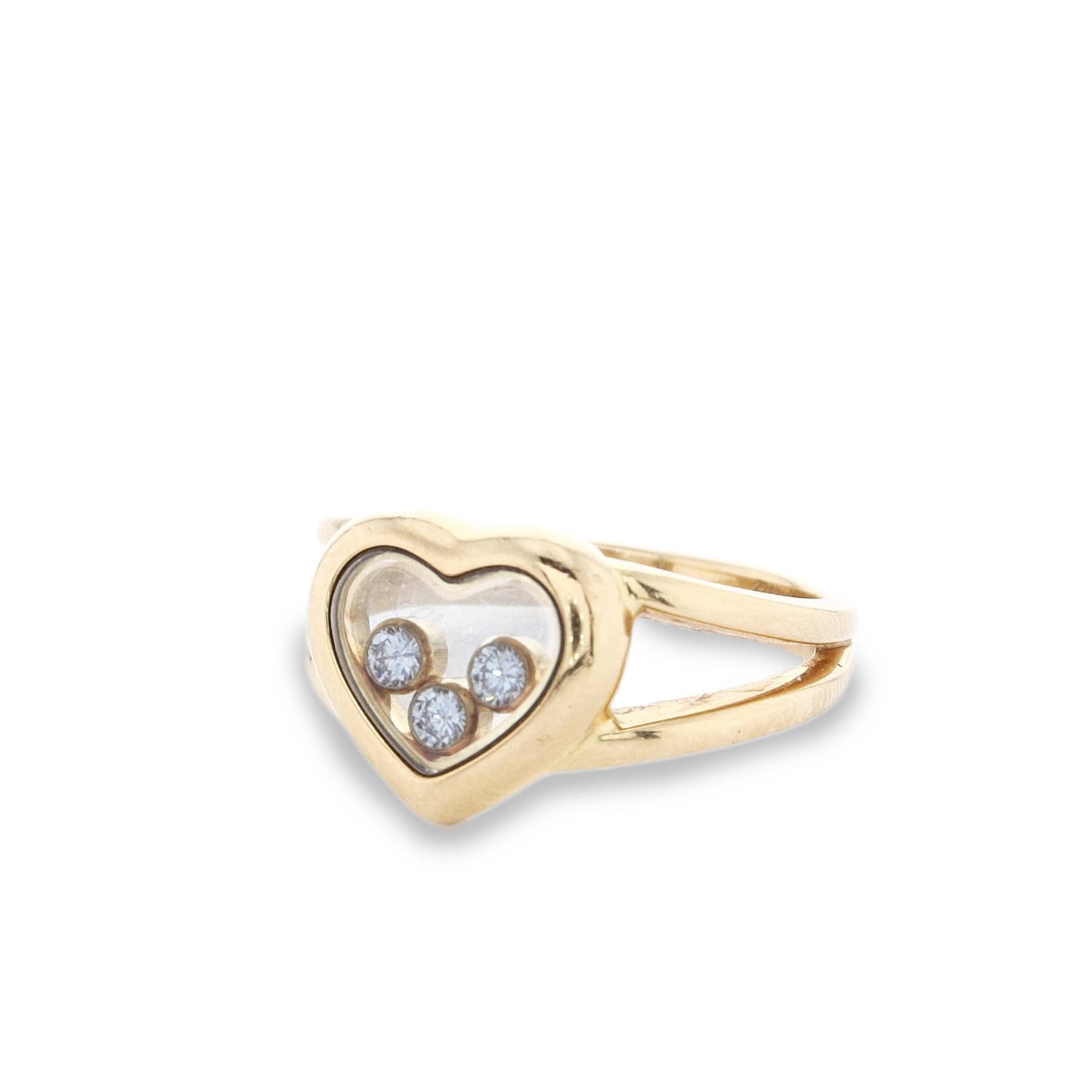 Estate Chopard 18k Yellow Gold Happy Diamonds Heart Ring