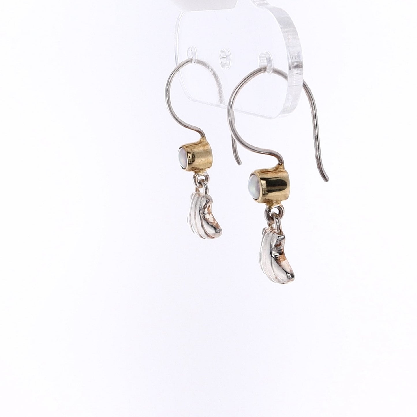 Michou Two-Tone Pearl Vermeil Seashell Drop Earrings