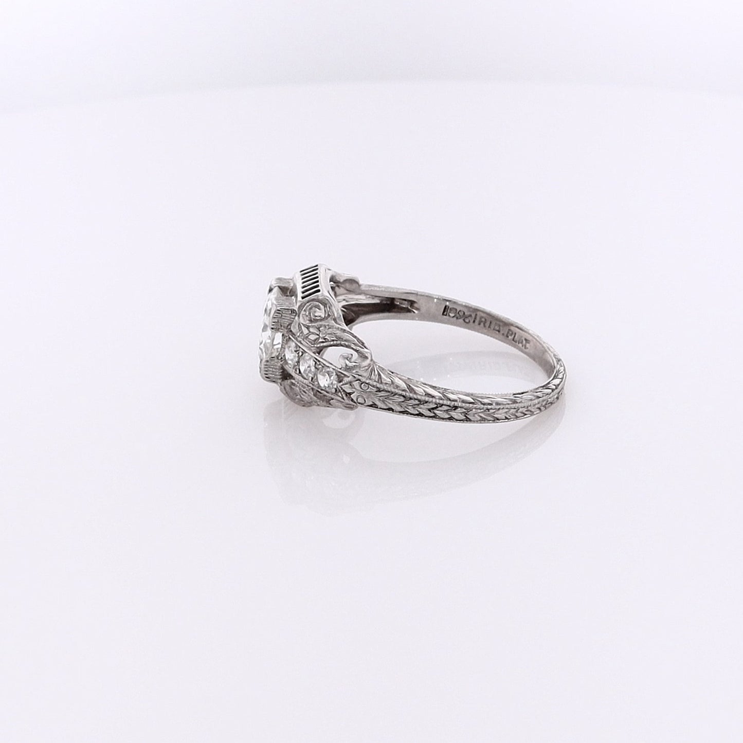 Estate Platinum Brilliant Round Diamond Ring