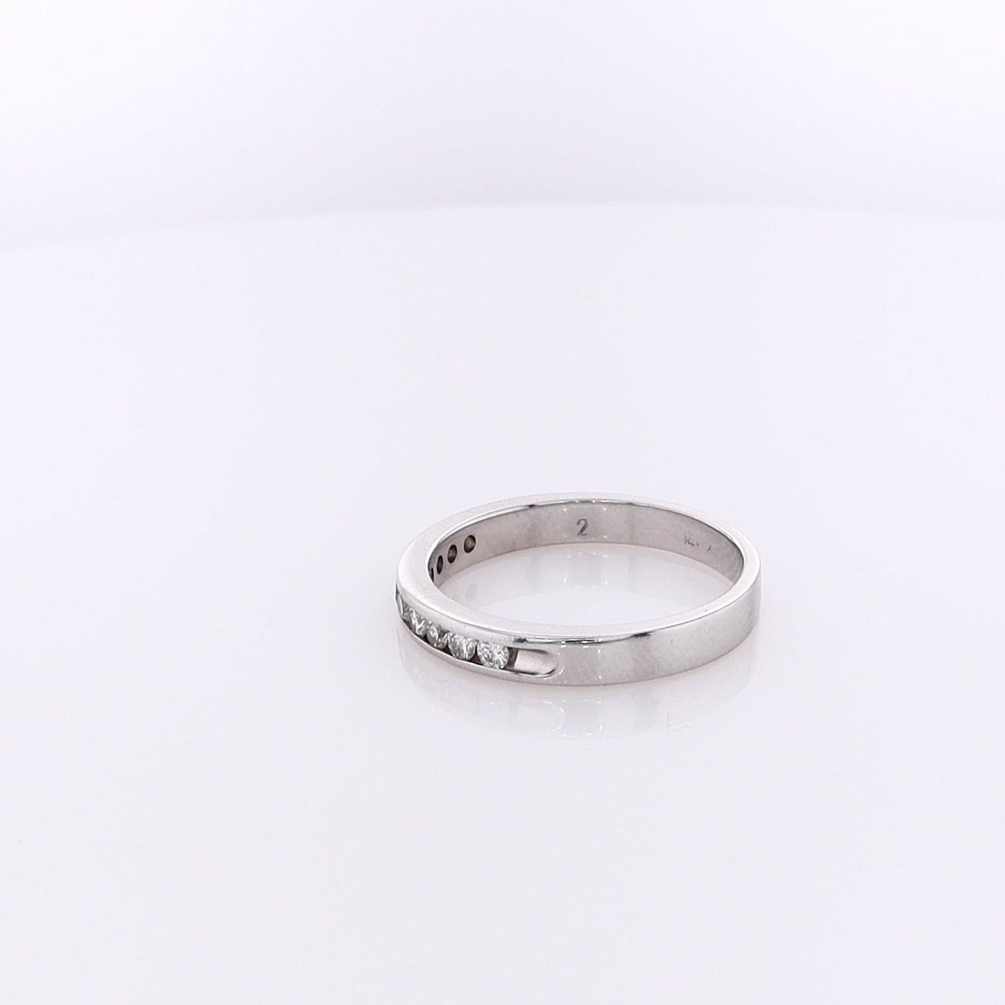 Estate 14 Karat White Gold Diamond Wedding Band