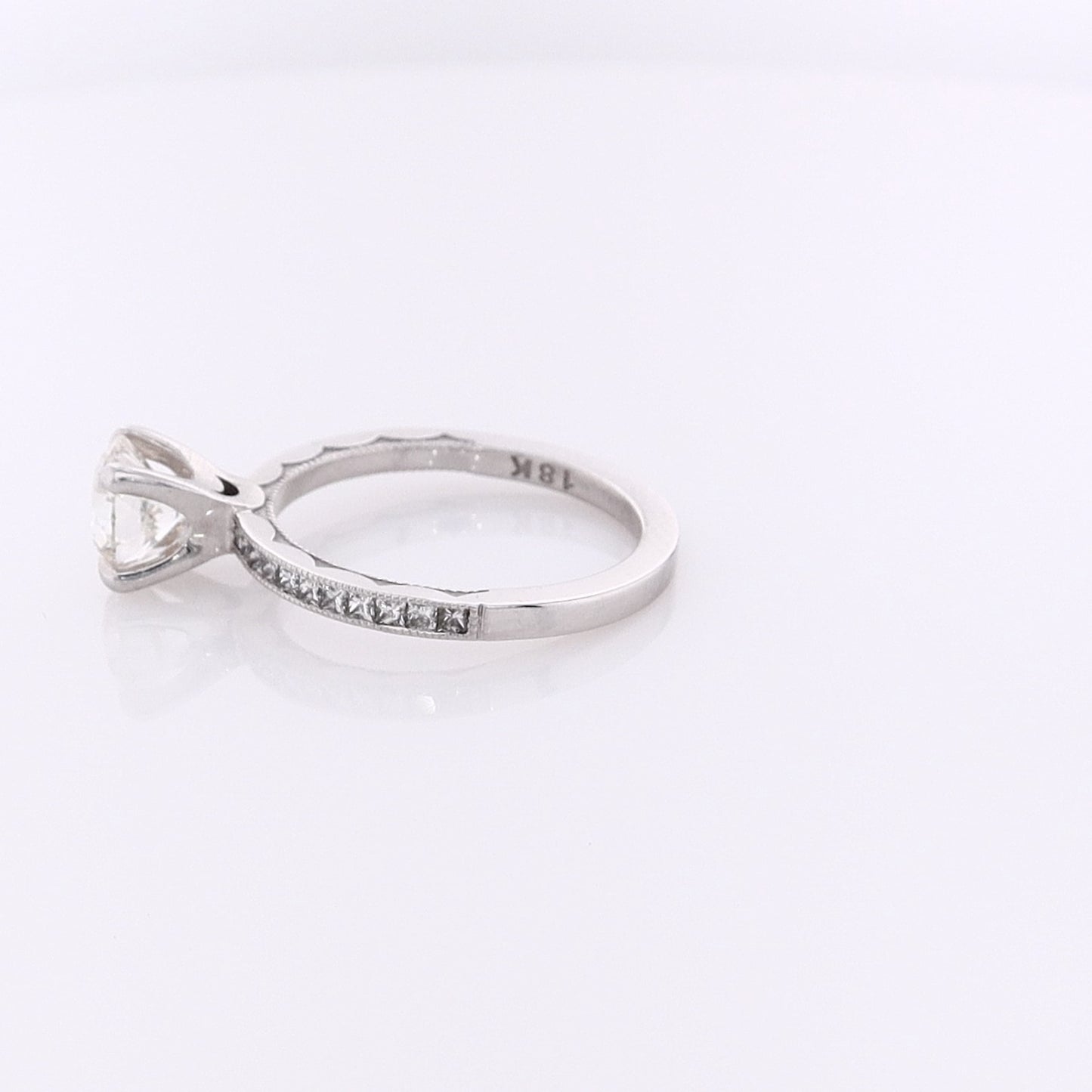 Estate Tacori 18 Karat White Gold EX EX EX Diamond Engagement Ring