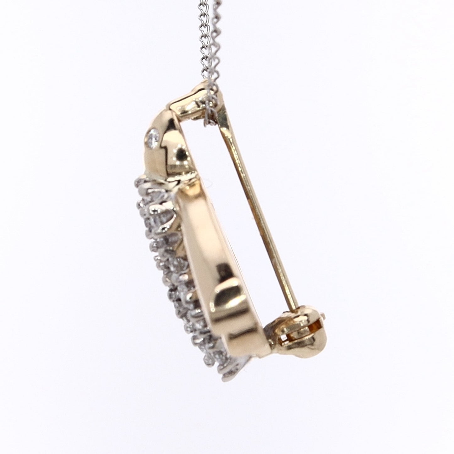 Estate 14 Karat Two-Tone Bee Shaped Diamond Pin