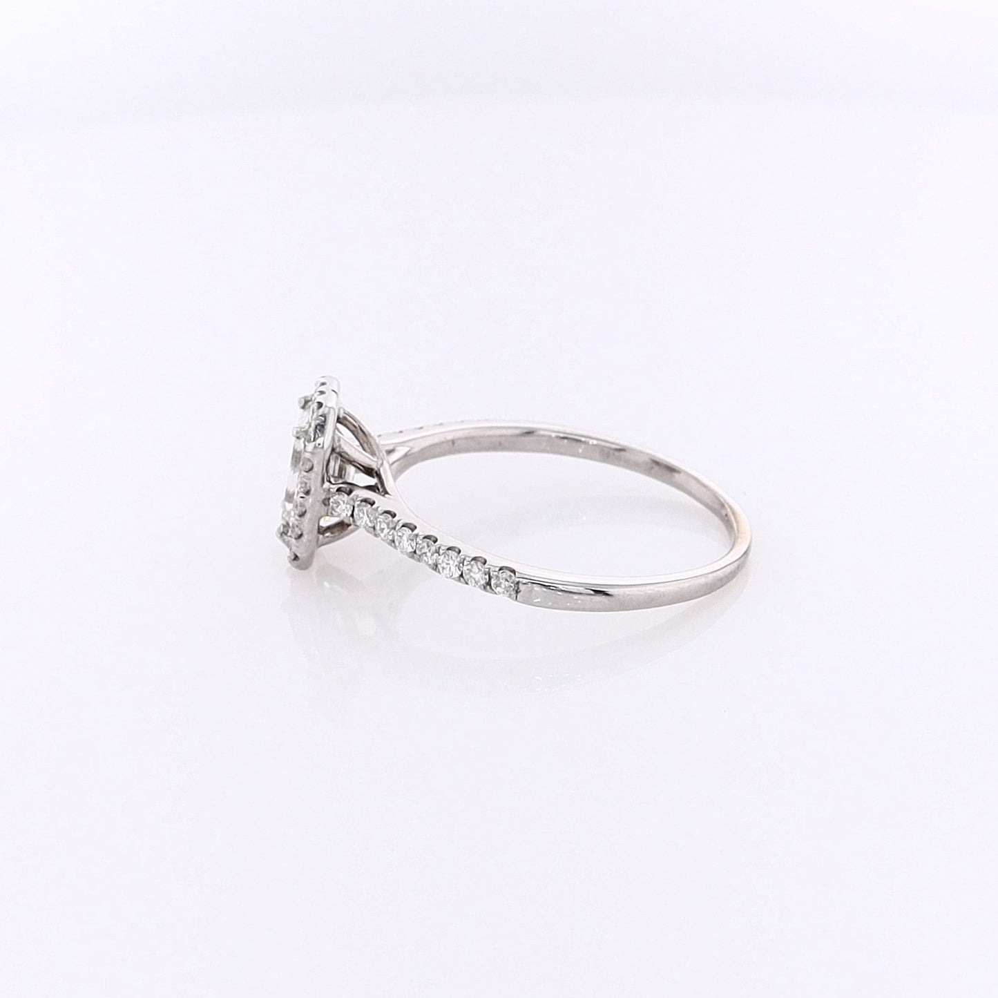 Estate 14 Karat White Gold Diamond Engagement Ring