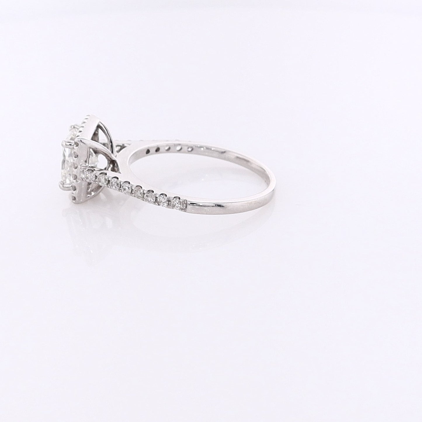 Estate 14 Karat White Gold Diamond Engagement Ring