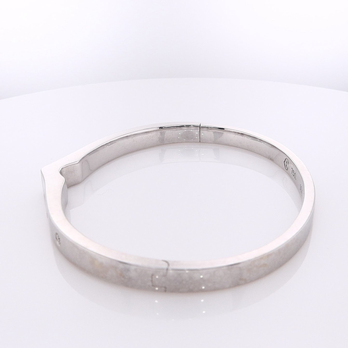 Estate Philippe Charriol 18 Karat White Gold Diamond Bangle Bracelet