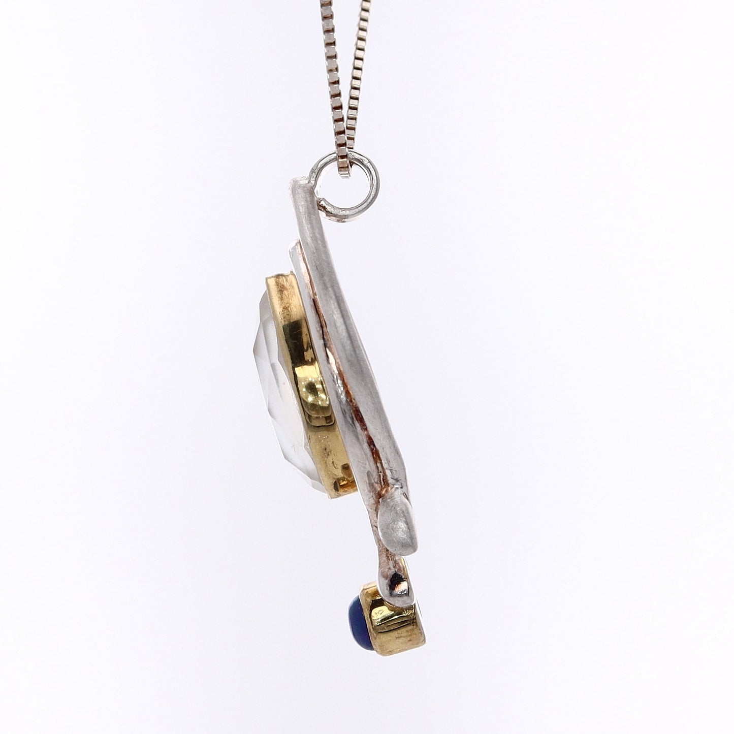 Michou Two-Tone Mother of Pearl and Blue Opal Vermeil Pendant Necklace