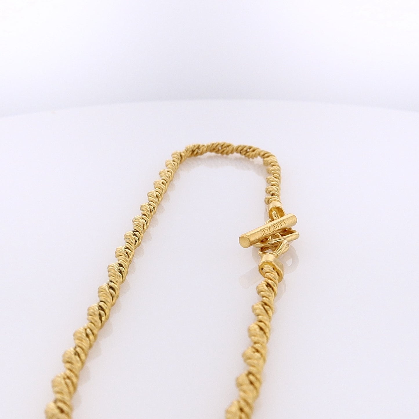 Estate 24 Karat Yellow Gold Twisted Rope Bracelet
