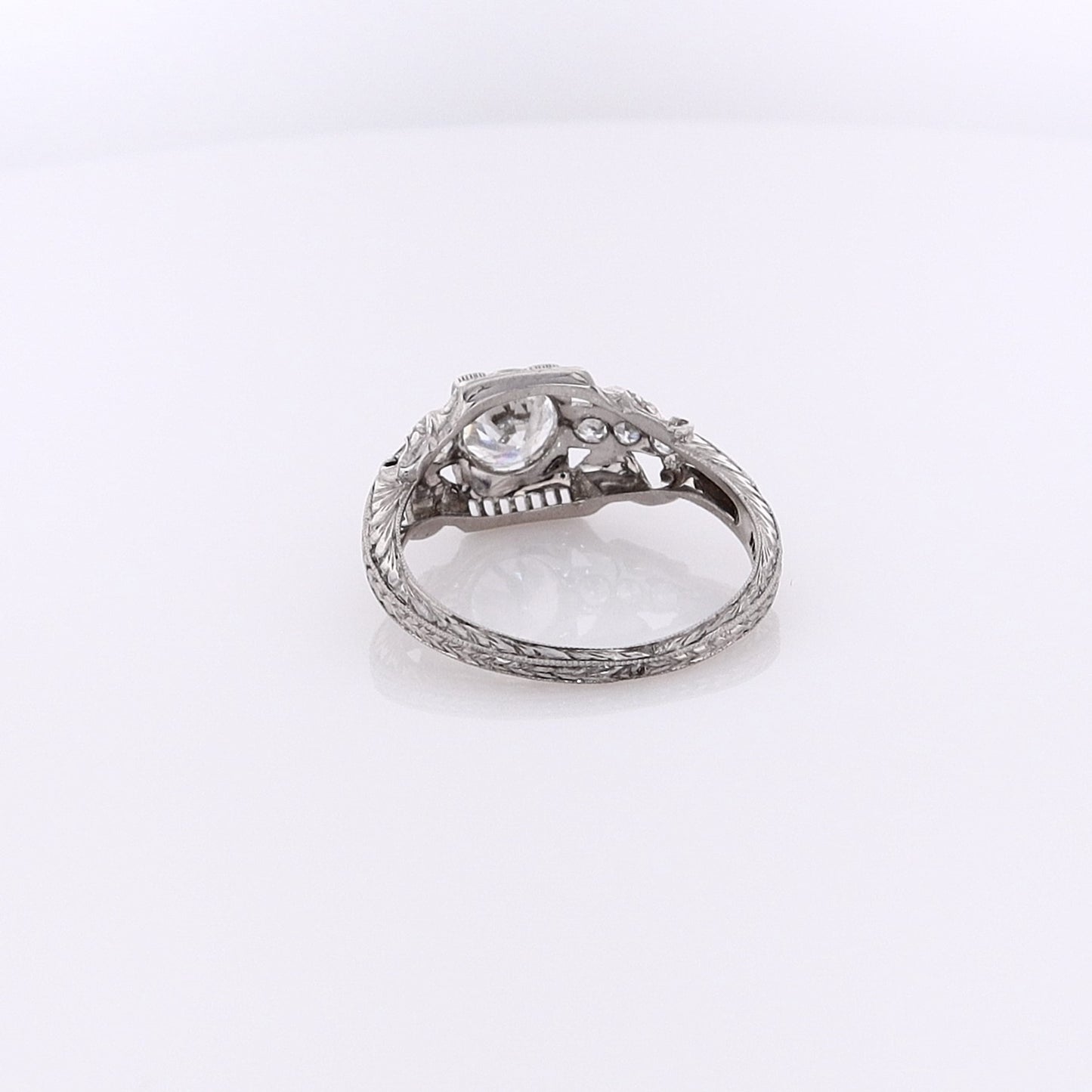 Estate Platinum Brilliant Round Diamond Ring