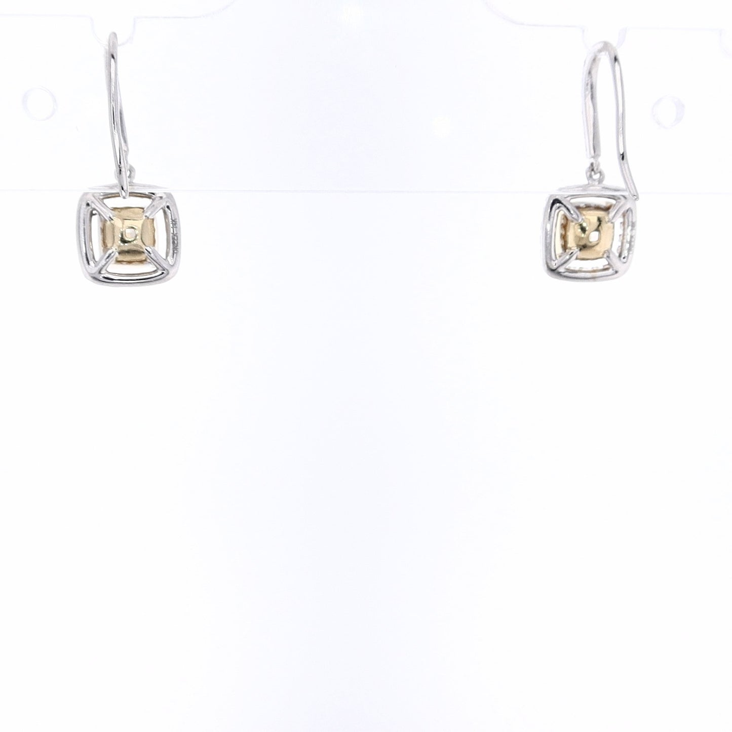 Estate 14 Karat Two-Tone Diamond Dangle Earrings