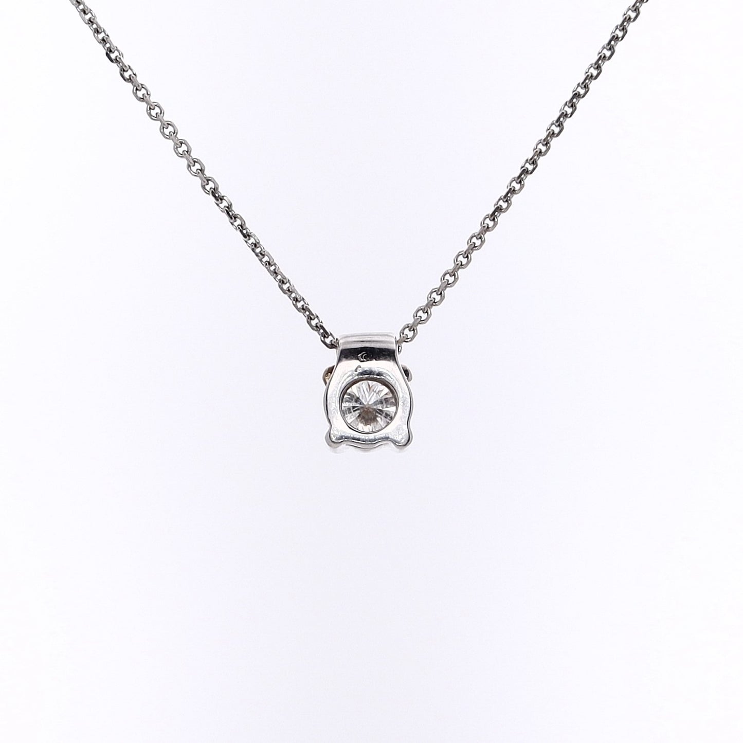 Estate 14kw Pendant Solitaire D.41ct KSI2 4 Prong 16" Cable Chain
