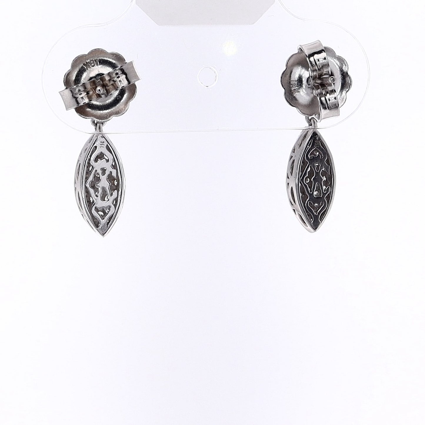 Estate Charles Krypell 18 Karat White Gold Oval and Marquise