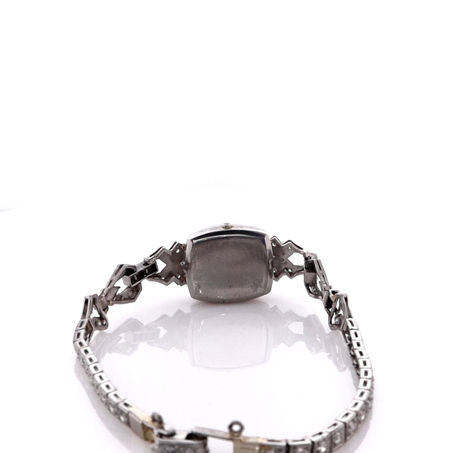 Just Jules Platinum Vintage Watch Face Opal and Diamond Bracelet