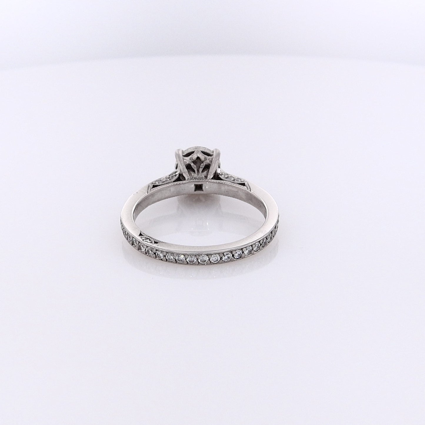 Estate Tacori Platinum Diamond and Milgrain Eternity Engagement Ring With GIA Certification #1167639868