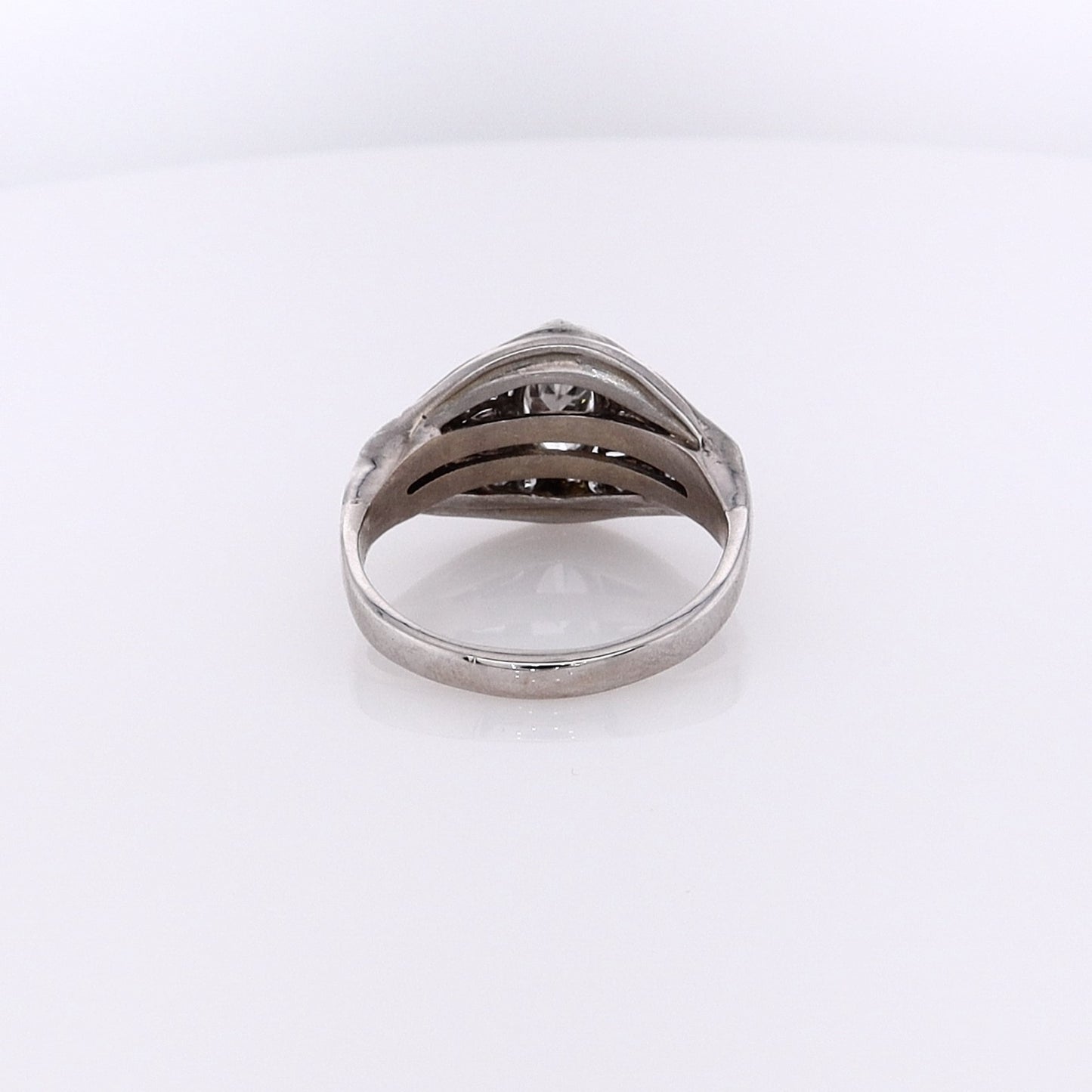 Estate Platinum and 14 Karat White Gold Diamond Ring
