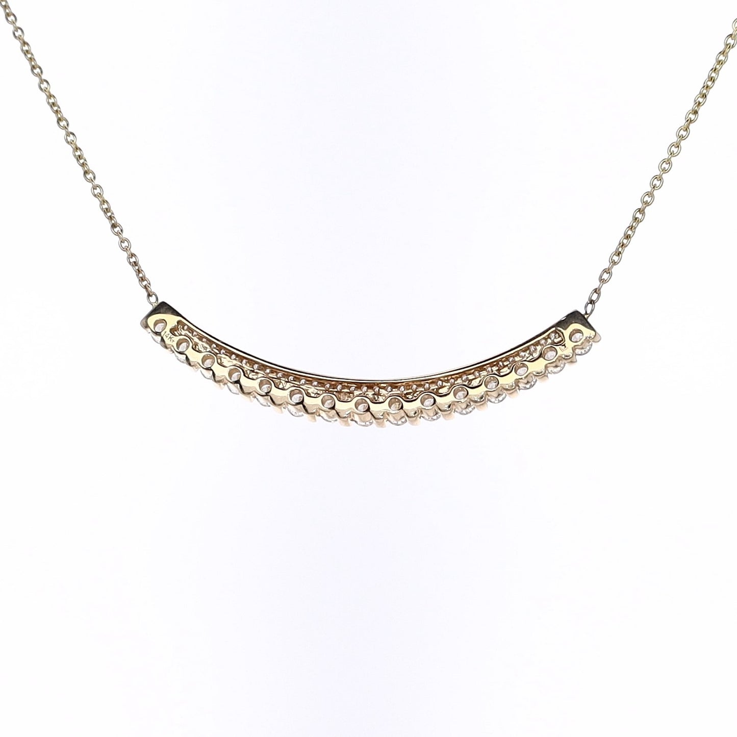 Estate 14 Karat Yellow Gold Adjustable "Smile" Diamond Necklace