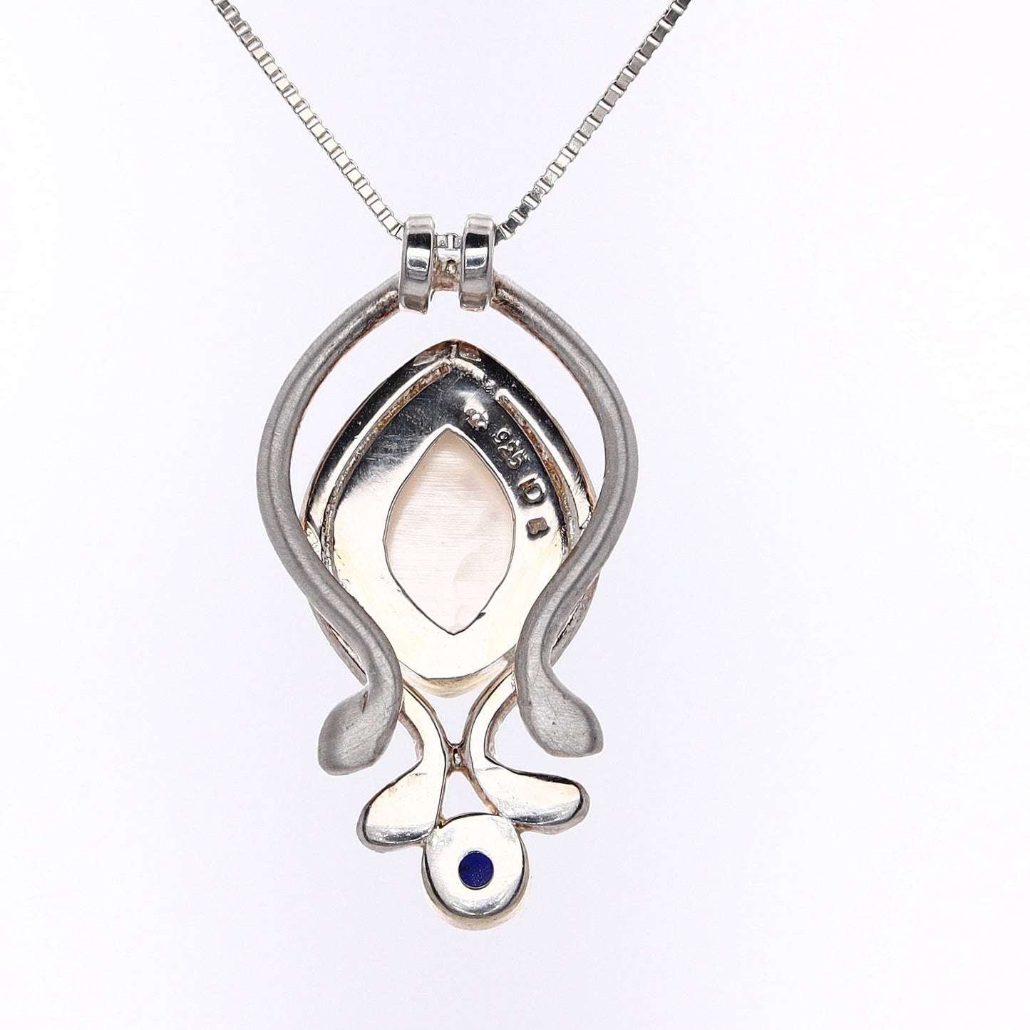 Michou Two-Tone Mother of Pearl and Blue Opal Vermeil Pendant Necklace