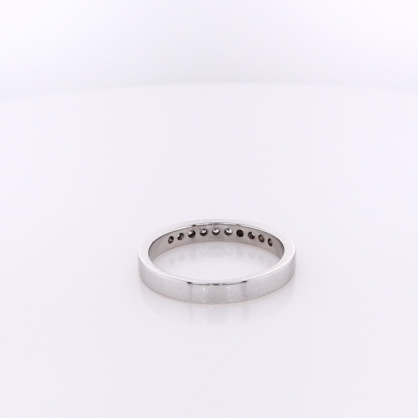 Estate 14 Karat White Gold Diamond Wedding Band