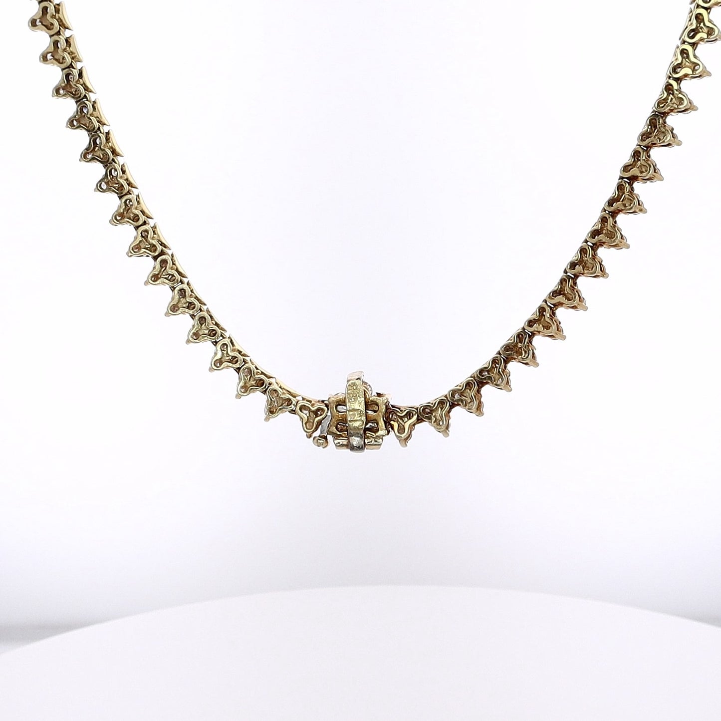 Estate 18 Karat Yellow Gold Riviera Style Diamond Necklace