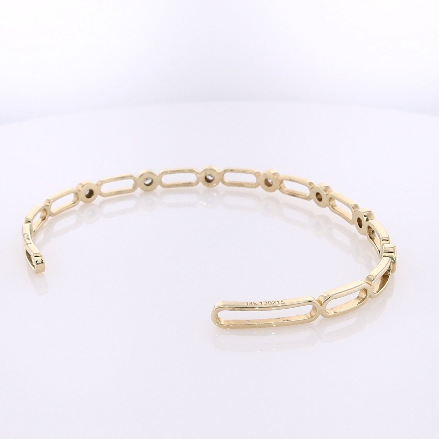 Estate Michael M 14 Karat Yellow Gold Diamond Cuff Bracelet