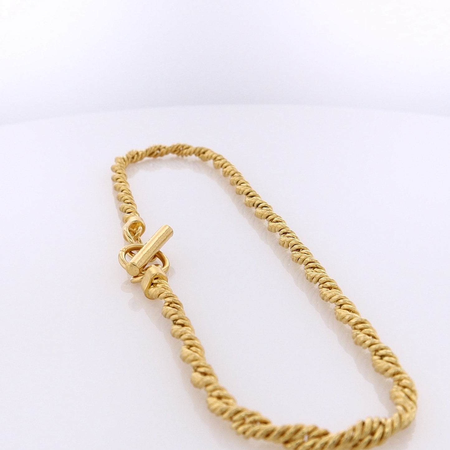 Estate 24 Karat Yellow Gold Twisted Rope Bracelet