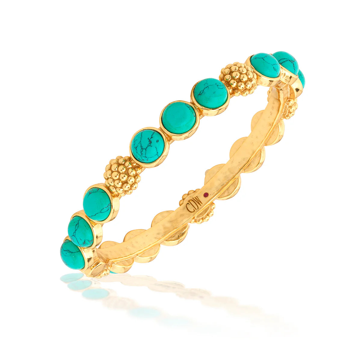 Capucine De Wulf Berry Gem Hinged Bangle - Turquoise