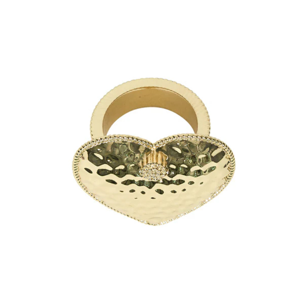 Juliska Berry & Thread Heart Napkin Ring Set of 4 - Gold