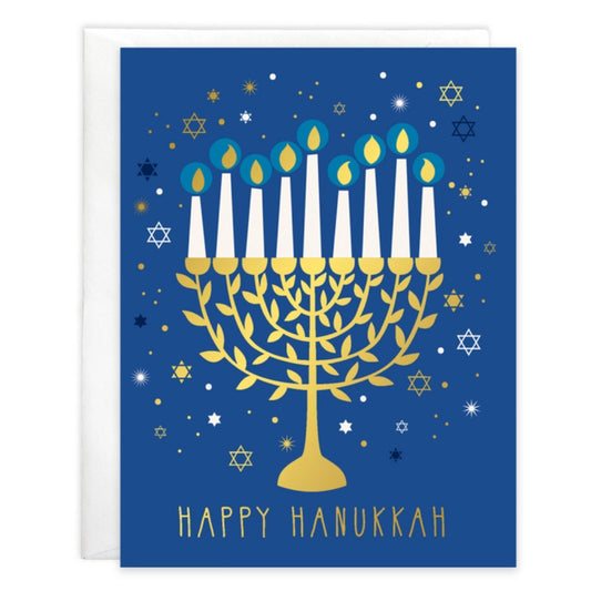 Gina B Designs Hanukkah Greeting Card - Gold Menorah