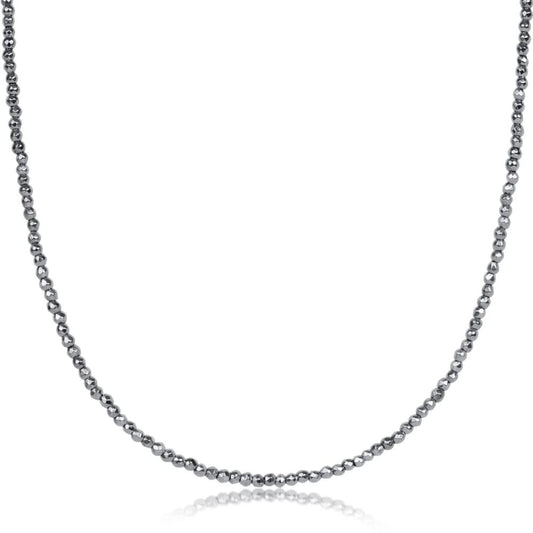enewton 17" Choker Silver Faceted Hematite 2mm Bead
