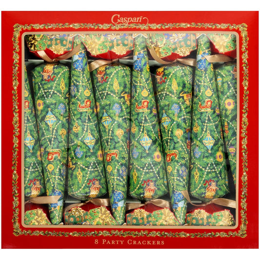 Caspari Christmas Tree Celebration Crackers - Set of 8