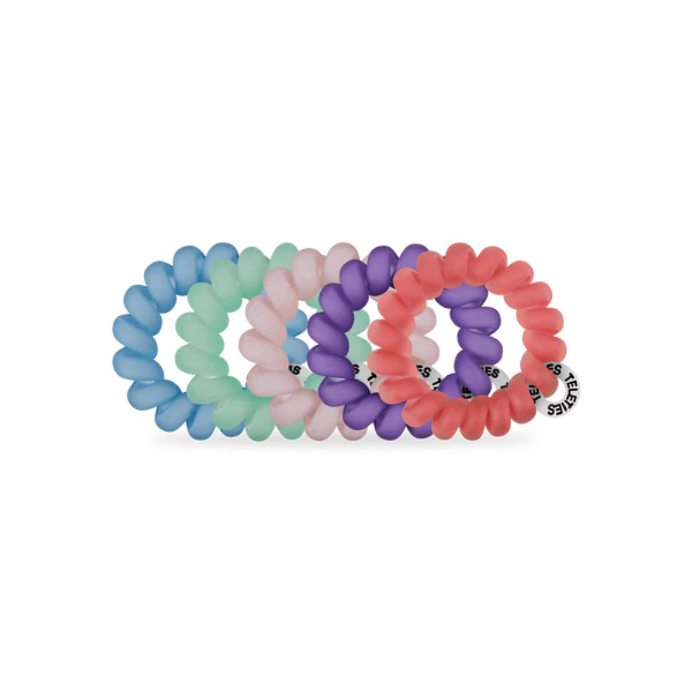 TELETIES Tiny Spiral Hair Coils - Color Rush