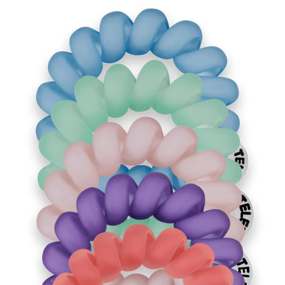 TELETIES Tiny Spiral Hair Coils - Color Rush