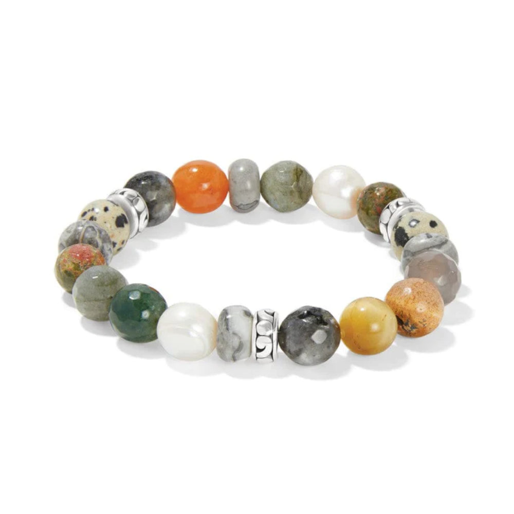 Brighton Contempo Desert Pearl Stretch Bracelet-Silver Multi