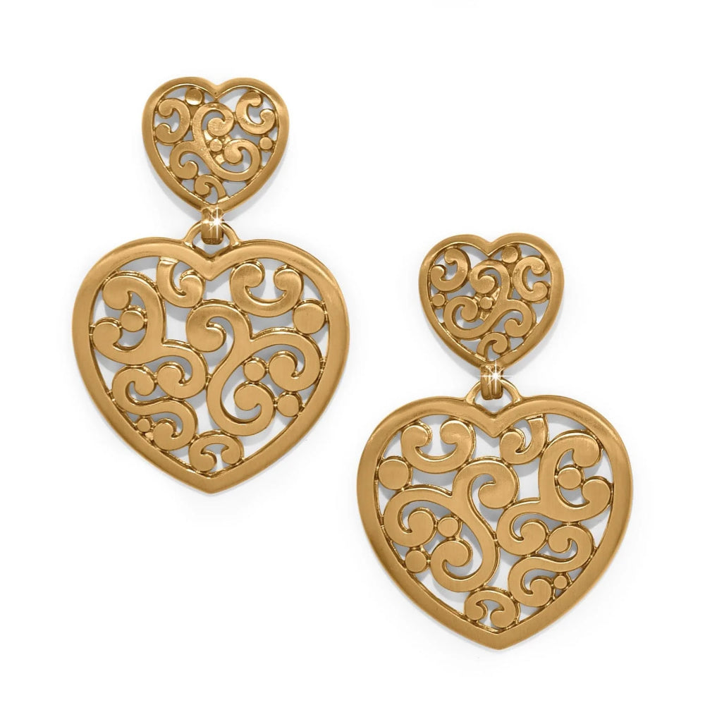 Brighton Contempo Heart Double Post Drop Earrings - Gold
