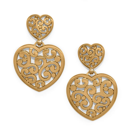 Brighton Contempo Heart Double Post Drop Earrings - Gold