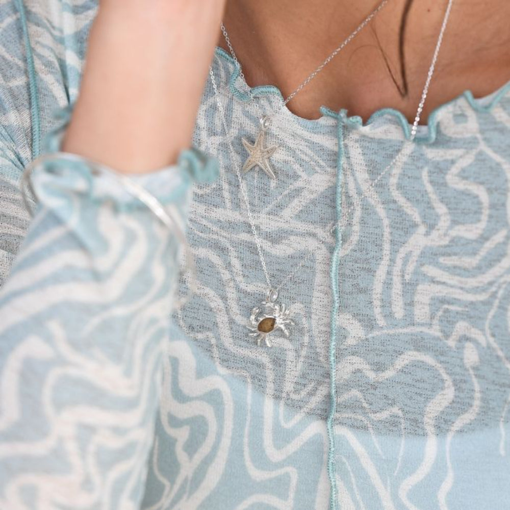 Dune Sterling Silver Delicate Starfish Necklace