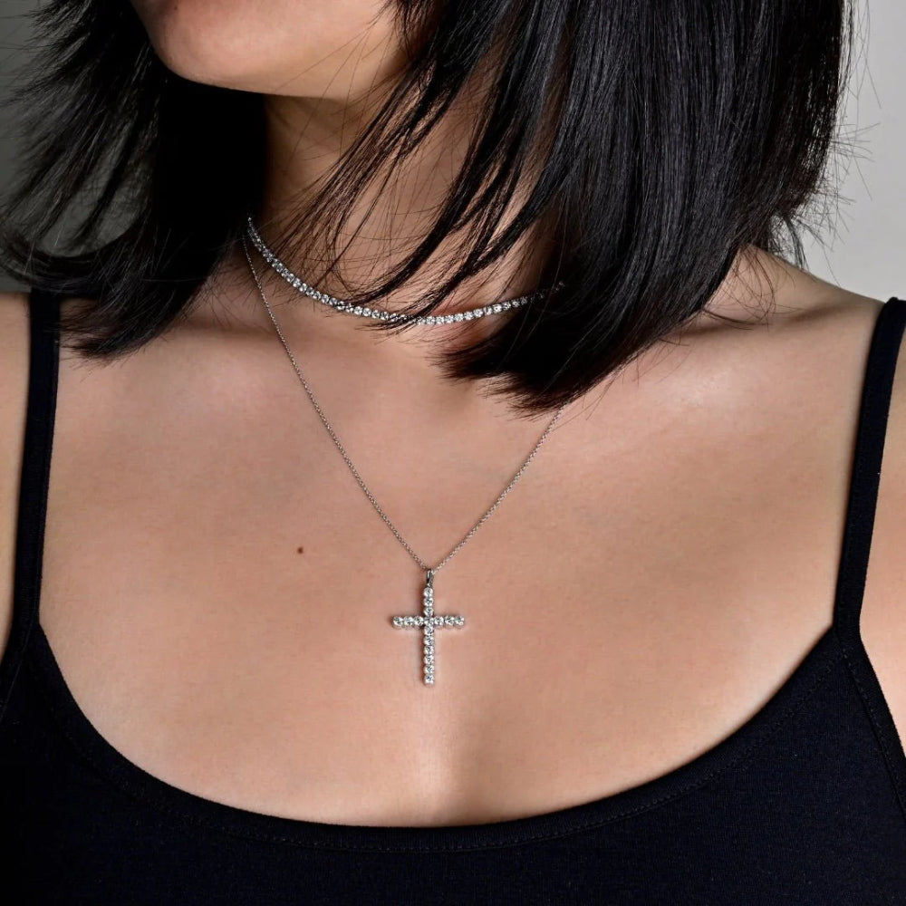 Simon G. 18k Diamond Cross Pendant Necklace
