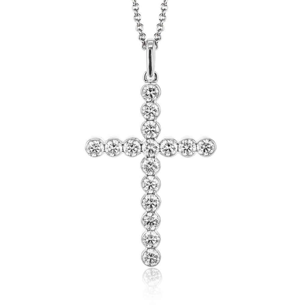 Simon G. 18k Diamond Cross Pendant Necklace